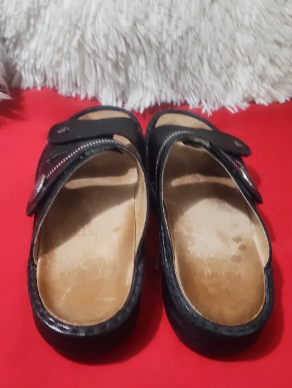 Finn Comfort Sansibar_s Black Slide Sandals with Adjustable Straps